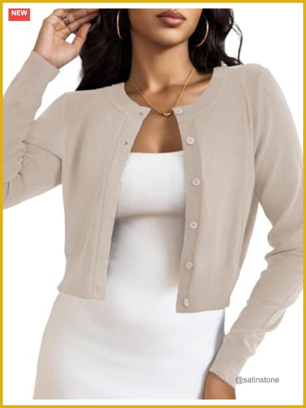 Women's Cropped Cardigan Bolero Shrug Button Down Long Sleeve Lightweight Knit